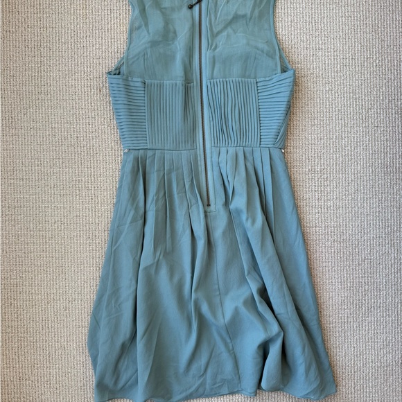Hitherto Anthropologie Pleated Bow Dress Size 2 Sage Green Bridesmaid - Picture 8 of 11